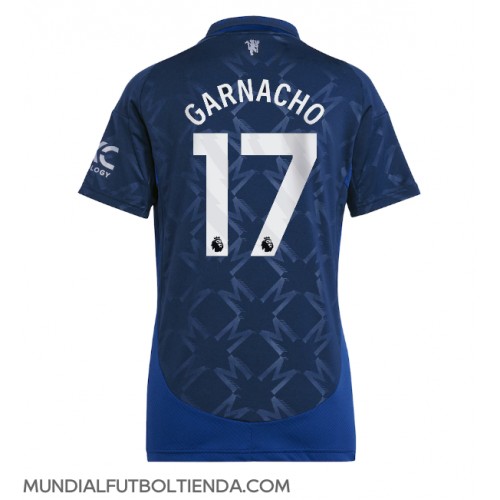 Camiseta Manchester United Alejandro Garnacho #17 Segunda Equipación Replica 2024-25 para mujer mangas cortas